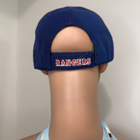 Texas Rangers Hat Cap Strap Back Blue Red MLB Baseball Logo Nike Legacy91 - Picture 7 of 10